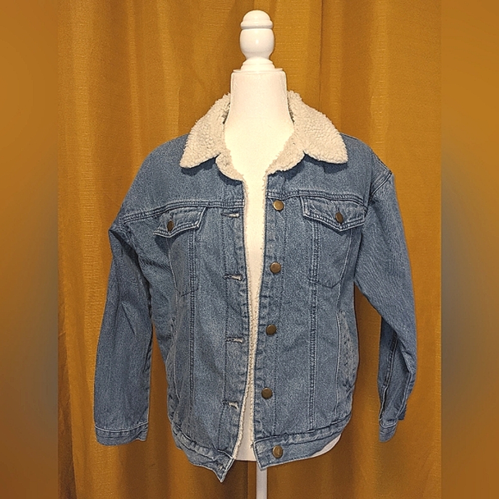 For the Republic denim jacket, size Medium